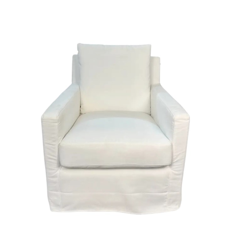 BELLINI WHITE SLIPCOVER SWIVEL GLIDER