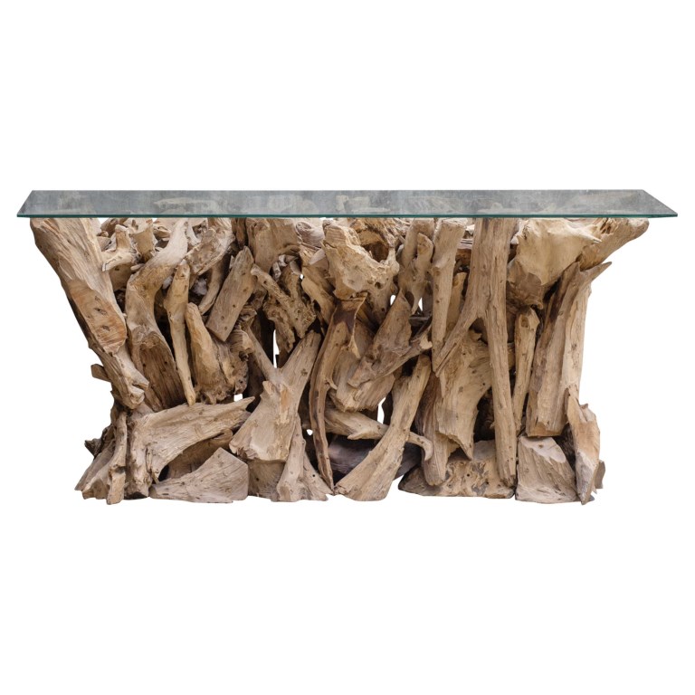 TEAK ROOT CONSOLE TABLE