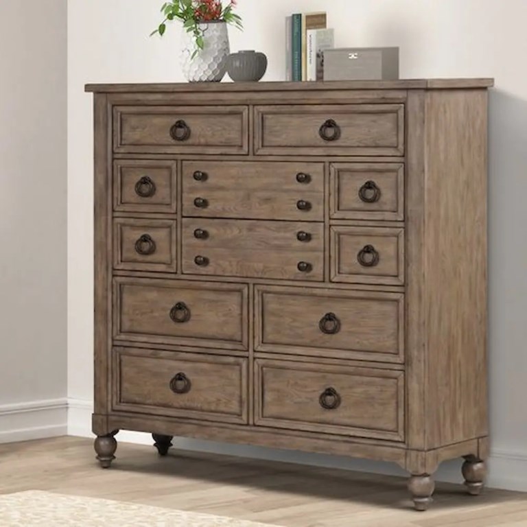 KAINE BROWN 12 DRAWER DRESSER