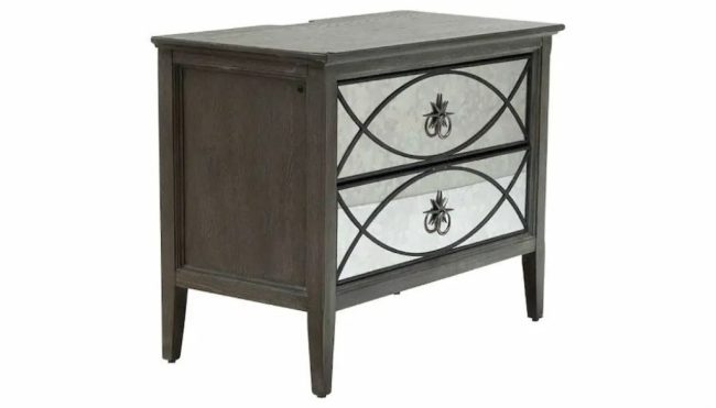 PATINA 2 DRAWER MIRRORED NIGHTSTAND