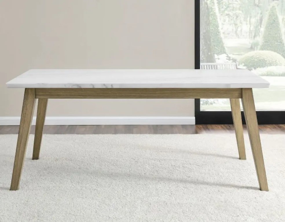 VERA 72" WHT MARBLE TOP TABLE