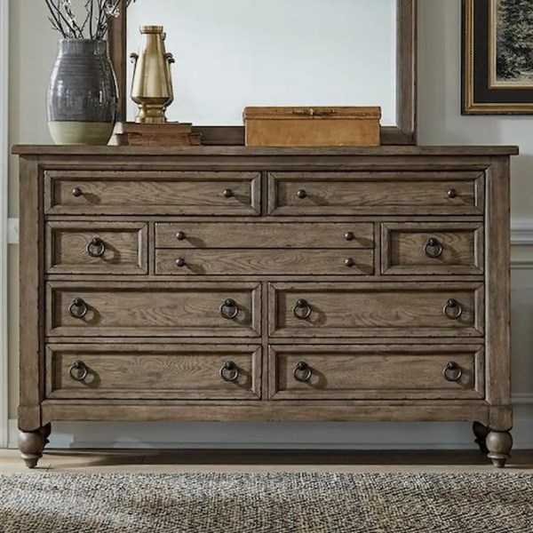 KAINE 9 DRAWER DRESSER BROWN